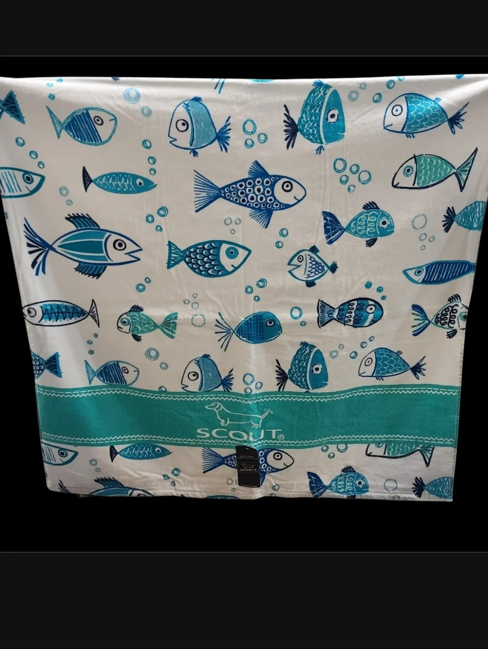 SCOUT Brand Pool BEACH TOWEL Blanket Bath Sheet Ocean Fish Nautical Seashore New